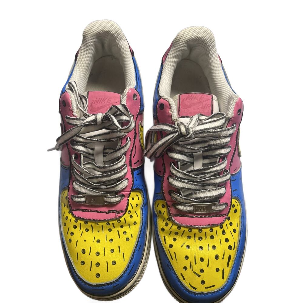 Nike Air Force 1 Custom Painted Multi Color Vibrant Pop Art Cartoon Shoes - Picture 6 of 16